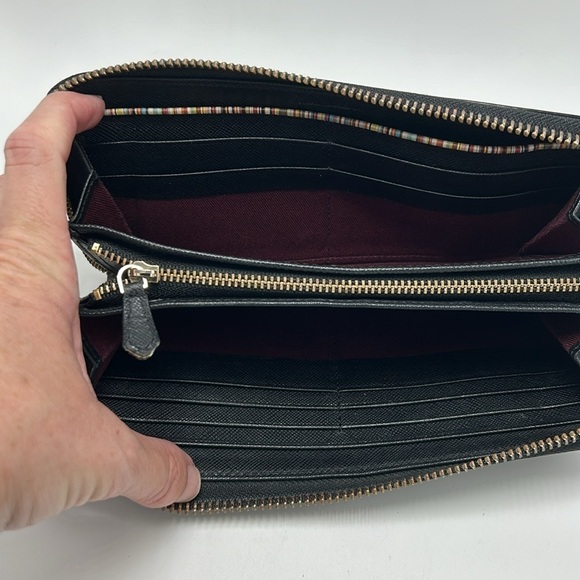 Paul Smith Long Wallet Round Zip Black Women's Vintage Y2k Leather - Picture 8 of 8